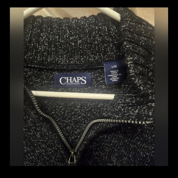 Chaps Other - Chaps Men's 1/4 Zip Sweater. Size Large Gray/Black